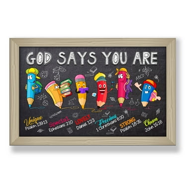 Pencils Poster, Kindergarten, PreK, First Grade, Back To School, Christian Classroom Wall Decor, Interior wall decoration,art deco, frameless 20X30 inch