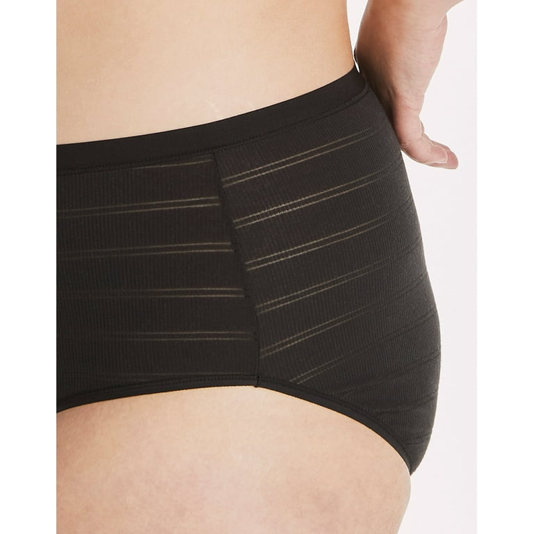 Hanes Ultimate Women's High-Waisted Brief Underwear, 4-Pack Black