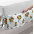 thumbnail image 2 of Alphabet Bed Skirt, Print of a Group of Balloons Tied Floating in the Sky of Bubbles, Elastic Bedskirt Dust Ruffle Wrap Around for Bedding Decor, 4 Sizes, Baby Blue and Multicolor, by Ambesonne, 2 of 2