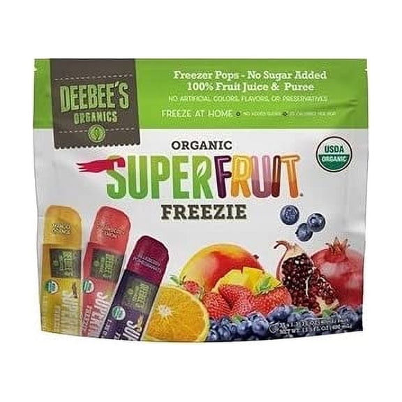 Deebee's Organics Superfruit Freezies, 1.35 Fl Oz, Pack of 35