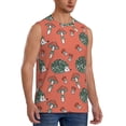 thumbnail image 2 of Fotbe Men's Hedgehog Mushroom Print Men's Sleeveless Muscle Tank Tops Casual T-Shirts for Gym Workout Beach-X-Large, 2 of 8