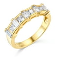 thumbnail image 2 of Wellingsale Ladies Solid 14k Yellow Gold Polished CZ Cubic Zirconia Wedding Band - Size 6.5, 2 of 6