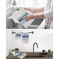 thumbnail image 5 of Grey Blue Stripes Kitchen Dish Towels for Drying Dishes Set of 2, Country Modern Gradient Lines Art Waffle Weave Microfiber Hand Tea Bathroom Towels Quick Dry & Absorbent Towel 15.7x23.6, 5 of 7