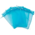 thumbnail image 3 of 10Pcs Organza Gift Bags with Drawstring Wedding Party Favor Pouches Deep Sky Blue 15x10cm Organza Pouches for Potpourri Rectangular Shape Wedding Party Holiday Gift Packaging, 3 of 4