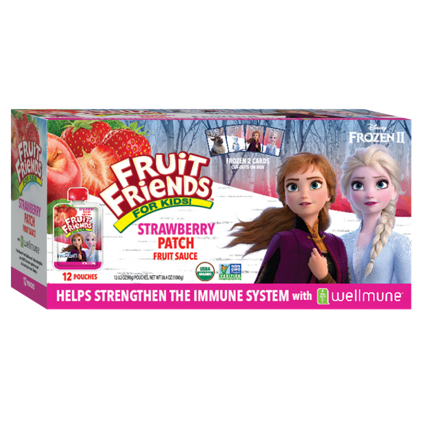 (12pack) Disney Frozen Organic Apple Strawberry Fruit Sauce Pouch, 3.2