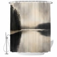 thumbnail image 2 of Black Beige Lake Waterproof Fabric Shower Curtain,Abstract Aesthetics Mysterious Waterproof Fabric Shower Curtain for Bathroom Curtains Bathtubs Hotel Shower Curtains with 12 Hooks Small 36x72in, 2 of 8