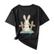thumbnail image 1 of Camisas de Manga Corta para las Mujeres Moda Casual Impresión Cuello Redondo Suéter Tee Blusas, 1 of 4