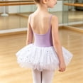 thumbnail image 6 of Girls Camisole Tutu Leotard with Sparkle Mesh and Bow Straps,Ballet Dance Dress, 6 of 7