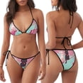 thumbnail image 3 of Lsque Cats On Broomstick Pattern Women Two Piece Swimsuit Sexy Swimwear Halter String Triangle Bikini Sets, 3 of 6