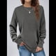 thumbnail image 4 of Sudadera Informal de Cuello Redondo para Mujer, Larga, Corte Holgado, Cuello Alto, Forro Cómodo, Blusas Cálidas de Moda para Otoño. Gris XXL, 4 of 8