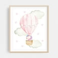 thumbnail image 2 of Pink Hot Air Balloon, Magic Unicorn, Stars, Girl Nursery - Illustration Hot Air Balloon Watercolor Whimsical Animal Stars Pastel Unframed Wall Art Print 22 x 28 inches, 2 of 13
