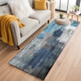 thumbnail image 2 of Blue Grey Large Area Rugs for Bedroom Living Room, Soft Non Slip Carpet Bedside Rug, Modern Oil Painted Abstract Art Aesthetics Rectangular Floor Cover Kitchen Accent Rug 2'x6' for Dining Room/Office, 2 of 9