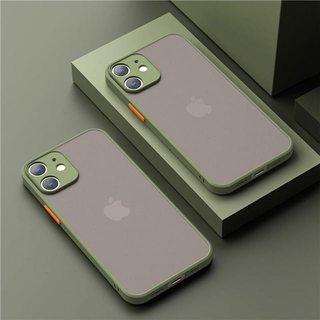 Étui Funda en TPU Carré Transparent Mat de Luxe pour iPhone 16 15 14 13 12 11 Pro Max Plus Mini 15Plus SE, Étui Rigide PC pour iPhone, Vert Menthe, iPhone 15 Plus