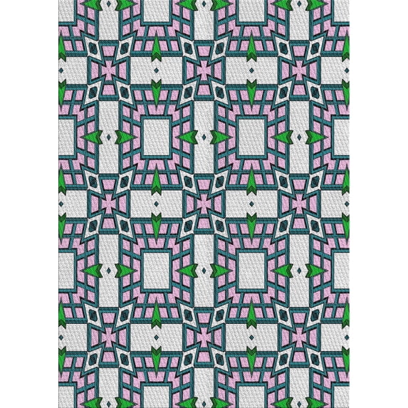 Ahgly Company Indoor Rectangle Patterned Light Steel Blue Novelty Area Rugs, 3' x 5'