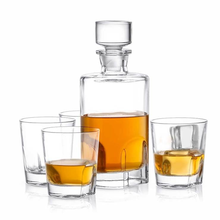Five Piece Whiskey Decanter and Glasses Set