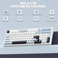 thumbnail image 3 of AULA F99 WIRELESS MECHANICAL KEYBOARD, 96% LAYOUT, HOT SWAPPABLE WITH PRE-LUBED LINEAR SWITCHES, TRI-MODE CONNECTIVITY, RGB BACKLIT, GASKET STRUCTURE (BLUE & WHITE), 3 of 12