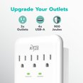 thumbnail image 4 of KMC Surge Protector Wall Tap with Shelf, 3-Outlets, 4 USB Ports,  USB Wall Outlet Extender, White, 4 of 8