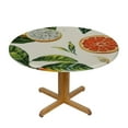 BCIIG Oranges Leaves Round Table Cover Stain Resistant Washable Indoor