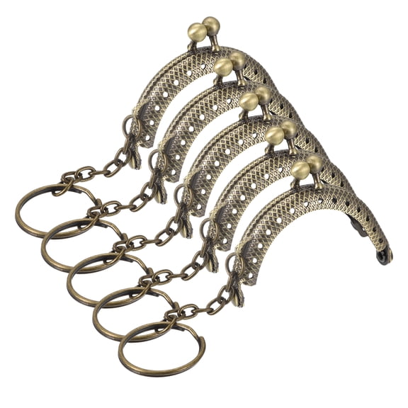 Uxcell Metal Purse Frames, 2" 5Pack Kiss Lock Clasp Frame for Coin Bag Sewing DIY, Bronze