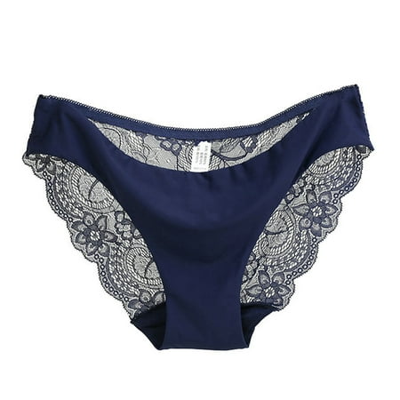 

JFY Women Panties Triangle Shape Low Waist Lace Stitching See-through Patchwork Seductive Anti-septic Thin High Elasticity Women Briefs for Inner Wear