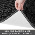 thumbnail image 4 of Soft Chenille Bathroom Rug, Non-Slip Bath Mat for Bathroom Floor, Luxury Thick and Absorbent Shaggy Rugs, Machine Washable Tub and Shower Mats, 17" x 24", Black, 4 of 9