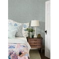 thumbnail image 2 of Chesapeake Button Block Blue Geometric Wallpaper, 20.5-in by 33-ft, 2 of 5
