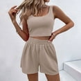thumbnail image 2 of Ruimatai Women's Summer Tank Shorts Set Casual 2 Piece Outfit Soft Cotton Comfortable Sleeveless Lounge Wear Home Vacation Beach, 2 of 8