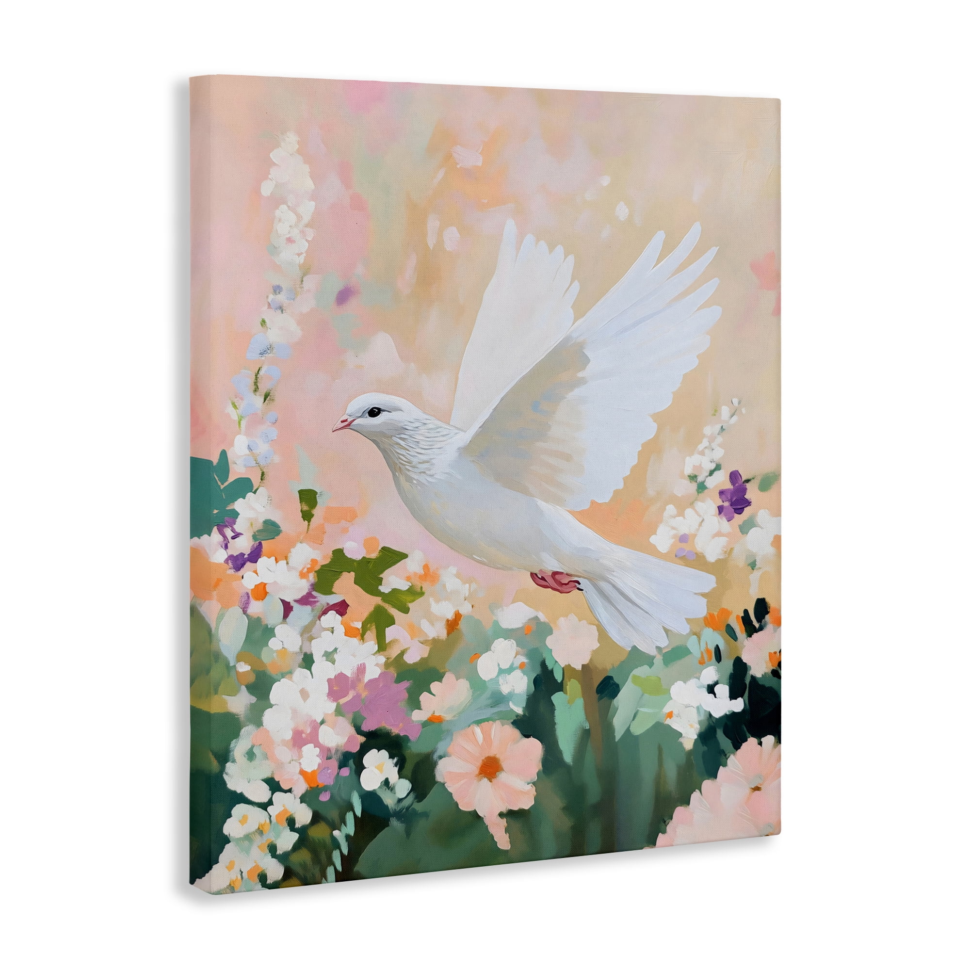 Stupell Industries White Dove Among Spring Blooms Canvas Wall Art, design by The Prints Vibe