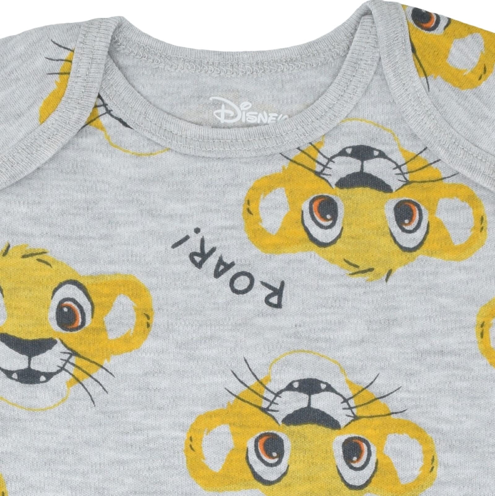 Disney Lion King Simba Timon Pumbaa Newborn Baby Boys 3 Pack Bodysuits Newborn to Infant