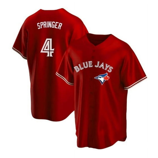 Men's George Springer #4 Toronto Blue Jays Baseball Jersey #Adult replica name jersey —3XL