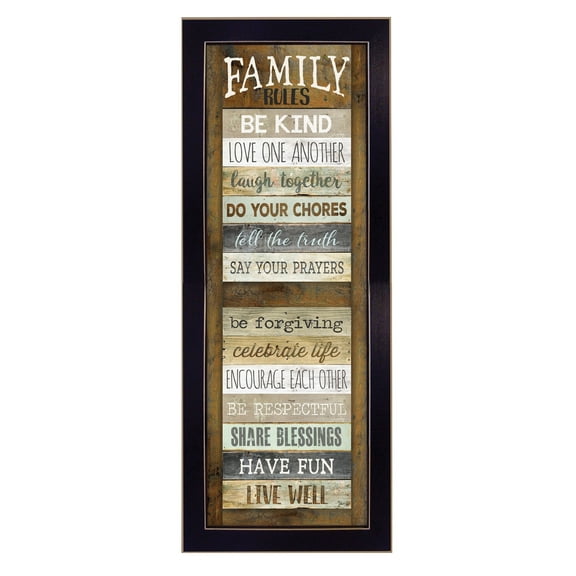 Family Rules Shutter By Marla Rae Printed Wall Art Wood Multi-Color