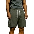 thumbnail image 3 of Afuyipoi ​Men's Athletic Training Shorts with Zipper Pockets, Quick Dry Performance Gym Shorts, Elastic Waist Summer Workout Shorts for Fitness and Jogging Green Size 2XL, 3 of 8