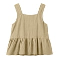 thumbnail image 5 of Womens Tank Tops Cotton Linen Blouse Vacation Cute Sleeveless Shirts V Neck Vest Yellow Tank Tops for Women, 5 of 9
