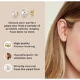 thumbnail image 2 of THE PEARL SOURCE Round White Freshwater Real Pearl Earrings in AAAA Quality for Women - 14k Gold Stud Earrings | Hypoallergenic Earrings with Genuine Cultured Pearls, 10.0-10.5mm, 2 of 5