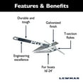 thumbnail image 4 of Lewmar PGX Galvanized Fluke Anchor 5 lbs., for Boats up to 18', S355 Structural Steel Construction, T-Section Design for Excellent Holding Power - 2020202615, 4 of 9