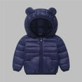 thumbnail image 2 of Children's Down Jackets Cute Warm Hooded Zipper Coats for Boys and Girls Lightweight Thick Outerwear Navy 4 Years, 2 of 5
