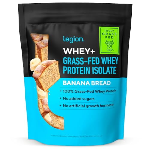LEGION Whey+ Aislado de proteína de suero de vacas alimentadas con pasto - Aislado de proteína de suero en polvo bajo en calorías, sin OGM, sin azúcar, lactosa y sin gluten, proteína en polvo totalmen