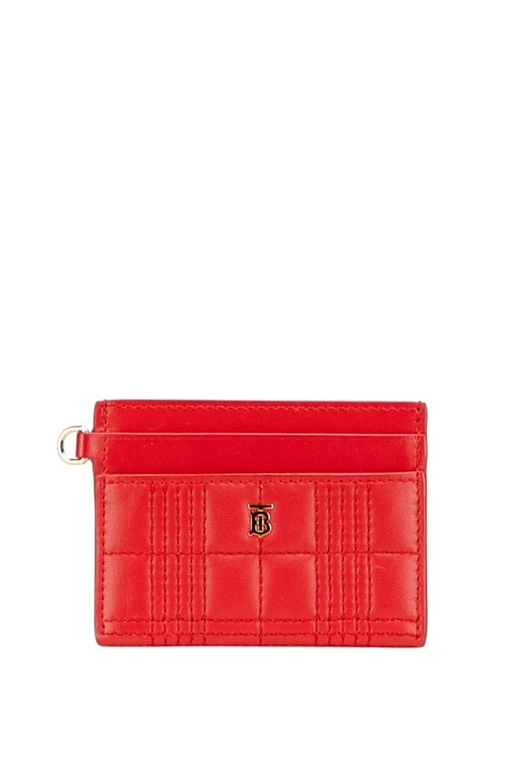 Pre-Owned Burberry TB Monogram Quilted Business Card Case in Red and Gold Leather for... (Good)