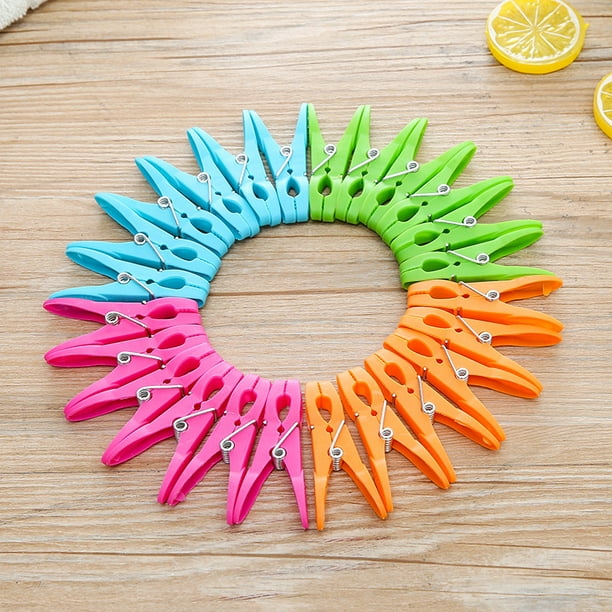 Colorful Plastic Clothespins, Heavy Duty Laundry Clothes Pins Clips ...