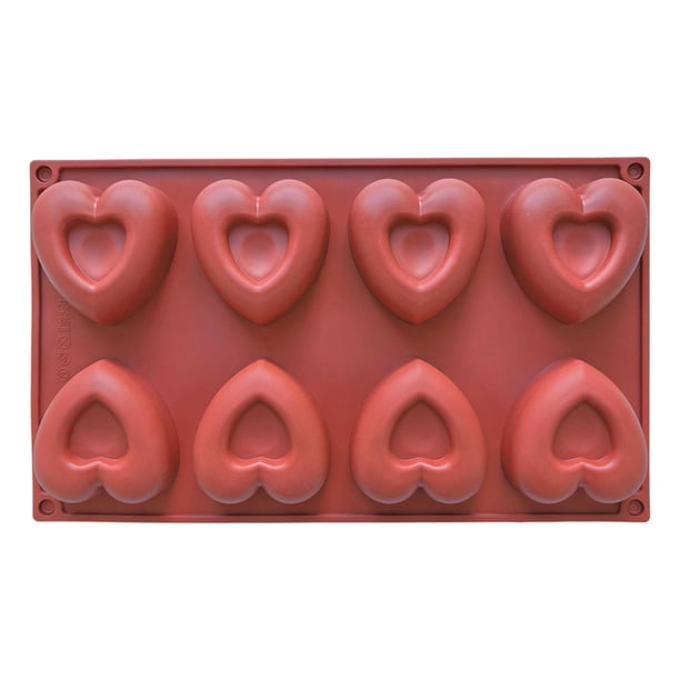 Moldes de silicona de 8 cavidades con forma de corazón hechos a mano para chocolate y cubitos de hielo de San Valentín, para dulces románticos, moldes de amor.