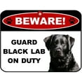 thumbnail image 2 of LED Light Up Red Flashing Blinking Attention Grabbing Laminated Dog Sign Beware Guard Black Lab on Duty Yard Fence Gate, 2 of 5