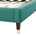 thumbnail image 6 of Modway Aurora Performance Velvet Twin Bed in Teal, 6 of 10