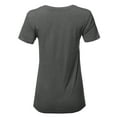 thumbnail image 3 of A2Y Women's Basic Solid Premium Rayon Short Sleeve V-neck T Shirt Tee Tops Charcoal L, 3 of 6