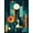Teal Orange Multi, Pattern 2, variant on ODIKA 2'x3' Washable Accent Rug Guitar Rock Music Themed Vintage Vinyl Amplifier Motifs Record for Bedroom, Nursery, RV, Pet Friendly, Bedside Mat