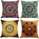 thumbnail image 1 of JM Funda de Almohada, 45 x 45 cm, Juego de 4 Fundas de Almohada Cuadradas de algodón y Lino con Estampado Hippie Indio, Bohemio, Colorido, Mandala, Flor, para Cama, Coche, hogar, sofá JM, 1 of 5