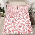 thumbnail image 2 of Manfei Teens Red Flowers 4pcs Bed Sheets,Spring Garden King Sheets,Tree Leaves Super Cozy Sheet Set,Breathable Home Decor, 2 of 7