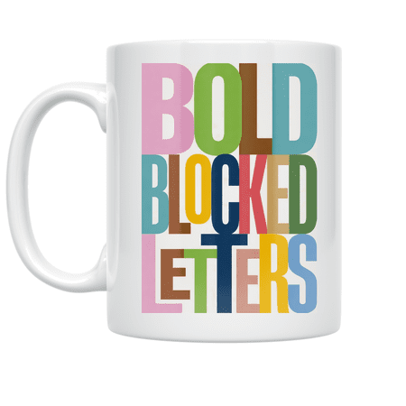 Bold Blocked Letters Design - Playful Monogram Enthusiast - 11 oz Ceramic Coffee Mug