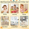 thumbnail image 3 of Kids Table and 2 Chairs Set for Ages 1+, 3-Piece Solid Wood Toddler Activity Play Table Set, Easy Assembly Childrens Furniture for Home, Playroom, Classroom (White), 3 of 6