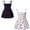 Navy 1, variant on Pack of 2 Little Girls Floral Smocked Sundresses Bohemian Summer Beach Casual Play Dresses for Toddler Kids