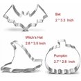 thumbnail image 3 of Halloween Cookie Cutters Set Large - Witch's Hat, Pumpkin, Ghost, Bat and Cat Cutter Stainless Steel, 3 of 7